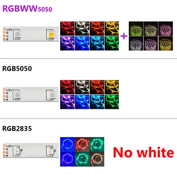 RGBWW LED Šviesos Juostelės SMD2835 5050 5M 10M, atsparus Vandeniui RGB Led Juosta DC12V Juostelės diodų led žibintai Lempa su infraraudonųjų SPINDULIŲ Nuotolinio Valdymo