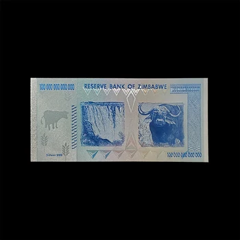 RH Zimbabvė Pažymi, Šimtas Trilijonų Dolerių Blue Note Aukso Banknotą su Sertifikatų 24k Auksu Surinkimo