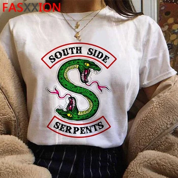 Riverdale Pietų Žalčių Harajuku Marškinėliai Moterims Snake Print T-shirt Ullzang Juokingas Animacinių filmų Marškinėlius 90-ųjų Mados Viršuje, Trišakiai Moteris