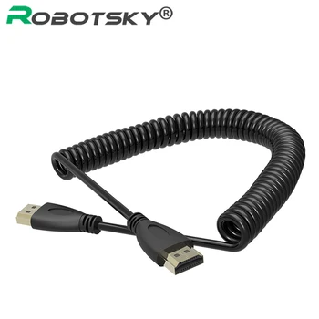 Robotsky Strentch HDMI Kabelis Vyrų Vyrų paauksuotas Jungtis Cabo 4K 3D HDTV, PS4, XBOX, Apple TV, A/V, DVD. DVR, LCD