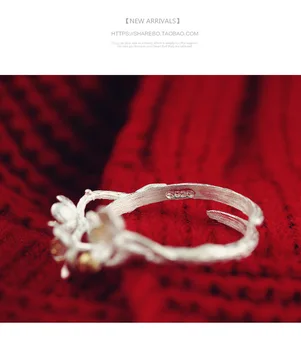 Romantiško Stiliaus Sidabro Spalvos Gėlių Piršto Žiedai Moterų Mados Reguliuojamas Antikvariniai Žiedai joyas de plata Ponios Dovanos