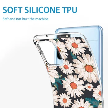 Rose Vyšnių Saulėgrąžų Gėlių Minkštos TPU Case for Samsung Galaxy S10 S9 S8, S7 S20 Plus Ultra S10e A50 A51 A71 A70 A20 A10 A40 Coque