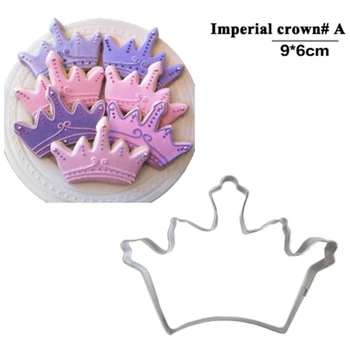 Royal Crown Apledėjimo Rinkinys Antspaudas Pelėsių Blynų Kepimo Cookie Cutter Virtuvės Įrankiai Iš Nerūdijančio Plieno Nuolaidų Kuponą Kepimo Minkštas