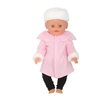 Rožinė Reborn Baby Lėlės Drabužius Žiemos Skrybėlę Striukė, Kelnės Nustatyti, Tinka 18 colių Amerikos Lėlės Ir 43cm Baby Doll Mergina Dovana