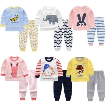 Rudenį, Žiemą Vaikai Pižama Rinkiniai Baby Girl Drabužiai, Pižamos Berniukams, Mergaitėms Pijamas Kūdikis Sleepwear Vaikų ilgomis Rankovėmis marškinėliai+Kelnės
