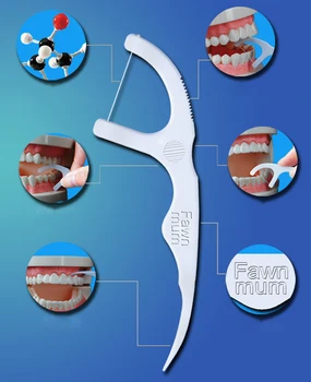 Rudos kalytės MAMA Odontologija, dantų krapštuką Su Siūlas 30 Vnt Dantų Fross temoje Dantų Valymo Dantų Burnos, Dantų, Dantų Priežiūros Siūlas