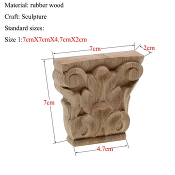 RUNBAZEF Unpainted Medžio Drožė Decal Kampe Kaulo Aplikacijos Rėmelis, Skirtas Namų Baldai, Sieninės Spintos Durų Dekoras, Židinių Apdaila