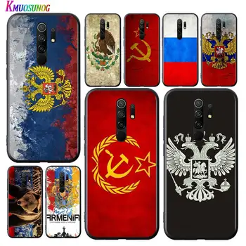 Rusijos Federacijos Vėliava Anti-Rudenį Padengti Xiaomi Redmi 9A 9C 9 10X K20 Pro 5G S2 8A 8 7A 7 6 6A Black Telefono dėklas