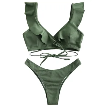 SAGACE 2 dalių maudymosi Kostiumėliai maudymosi kostiumėlį, Laisvalaikio Paplūdimio Moterų Aukšto Juosmens Susiėmę Padalinta Bikini maudymosi kostiumėlį, Paminkštintas Maudymosi Paplūdimio