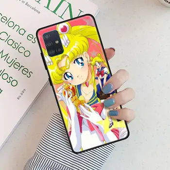 Sailor Moon Atveju, Samsung Galaxy A51 5G A71 A21 A31 A11 A20 A20e A21s M51 A40 A50 M31 M21 Juoda TPU Dangtis