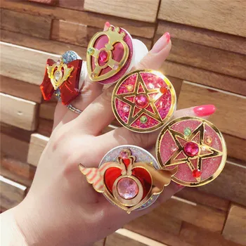 Sailor Moon Mobiliųjų Telefonų Dėklai Cosplay Rekvizitai Tingus Žmonės Stovi Animacinių Filmų Anime Rožinė Cardcaptor Sakura Sagtį, Žiedą