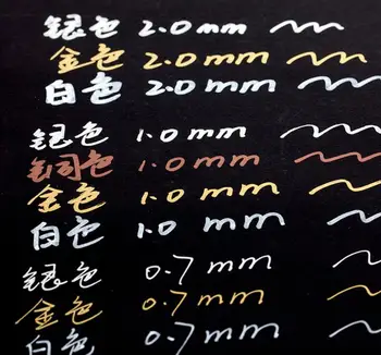 SAKURA, Pen-Touch Metaliniai Žymekliai Nepermatomas Aliejinių Dažų Rašikliai 0,7 mm 1,0 mm 2,0 mm Baltas Auksas, Sidabras Japonija