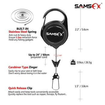 SAMSFX Pro Greitai Susieti Žvejybos Greitai Mazgas Įrankis Nagų Knotter Susiejimas Linija Cutter Clipper Nipper w/ Zinger Susitraukimo Spręsti Priedai