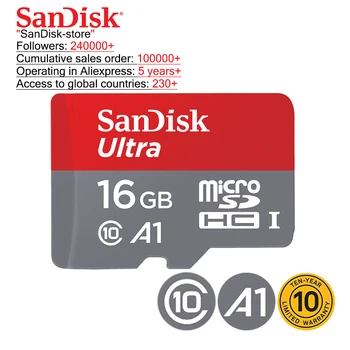 SanDisk Originalus A1A2 Microsd TF kortelė 16GB Class10 32gb Micro SD kortele 64gb 128 GB atminties kortelę, Vaizdo kortelė sd kortelės atminties u3