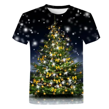 Santa Claus 3d Marškinėlius berniukų, mergaičių Atsitiktinis trumpomis Rankovėmis Viršūnes Juokinga Drabužių Streetwear Unisex Kalėdų eglutės marškinėliai 2020 m.