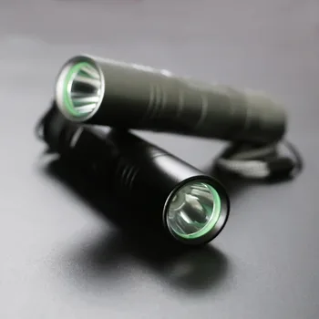 Sanyi Mini LED Žibintuvėlis Q5 5-Mode Vandeniui Lanterna Galingas LED Žibintuvėlis, 18650 Baterija Medžioklės Su Ranka Virvę Juoda/Sidabrinė