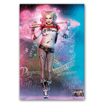 Savižudžių Būrys Naujų Joker Harley Quinn Sienų Dekoras Sienos Menas Drobė Paveikslų, Plakatų Šiaurės Apdaila Namo