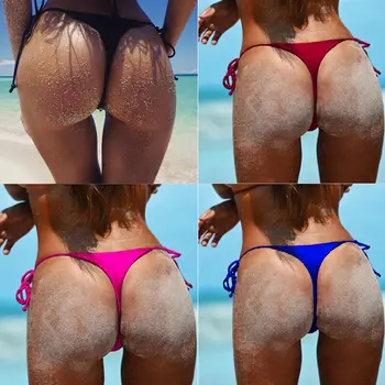 Seksualus Bikini Dugnų Maudymosi Kostiumėliai, Moteriški Maudymosi Push-Up Įžūlus Thong Maudymosi Kostiumą, Brazilijos Paplūdimio Pusėje Kaklaraištis Apatiniai