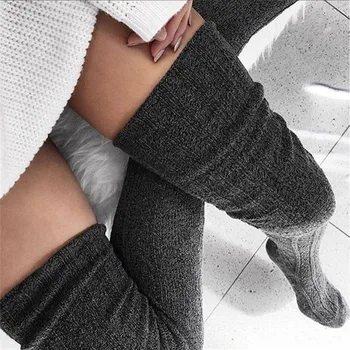 Seksualus, moterų kojinės, getrai, dryžuotas ilgas kojines aukštakulniais kojinės moterų erotinis šiltas virš kelio kojinės moterims broilerių