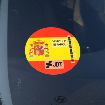 Self adhesive vinyl Ispanija transporto priemonės ispanijos aplinkosaugos ženklelis už automobilį, 9 CM (pakimba antras)