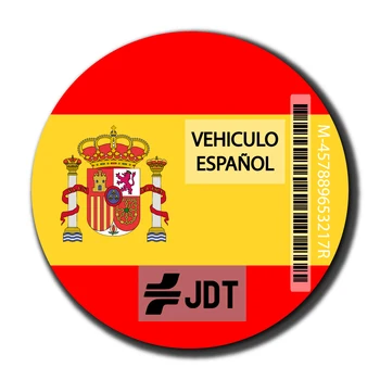 Self adhesive vinyl Ispanija transporto priemonės ispanijos aplinkosaugos ženklelis už automobilį, 9 CM (pakimba antras)