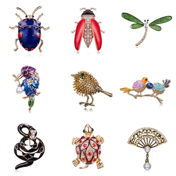 Senovinių Paukščių, Vabzdžių vėžlio Sagės dragonfly gyvatės Paukščių Apykakle Suknelė Tiktų Vabalo Pokylių Apdaila, Sagės, Segtukai, papuošalai