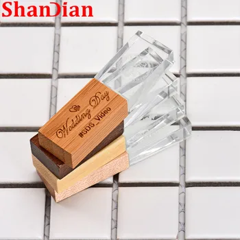 SHANDIAN(per 1PCS nemokamai LOGOTIPĄ), Medienos kristalų USB 