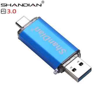 SHANDIAN USB 3.0 Akcijas Tipas-C 3.1 OTG 32GB 64GB Išorės Saugojimo atminties kortelė 16 GB 64GB Mobilusis kompiuteris, USB 