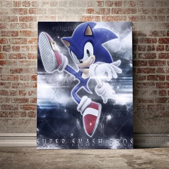 Sienos Menas HD Spausdinti Sonic The Hedgehog Nuotraukas Drobė Namų Dekoro Modulinės Anime Žaidimo Veikėjas Tapybos Cuadros Už Kambarį