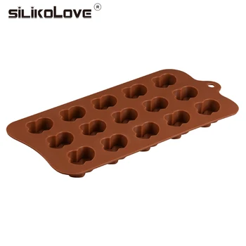 SILIKOLOVE Meilės Širdies formos 15 Ertmės Šokolado Pelėsių Silikono Formos Kepimui Tortas Dekoravimo FDA/CIQ Eco-Friendly