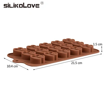 SILIKOLOVE Meilės Širdies formos 15 Ertmės Šokolado Pelėsių Silikono Formos Kepimui Tortas Dekoravimo FDA/CIQ Eco-Friendly