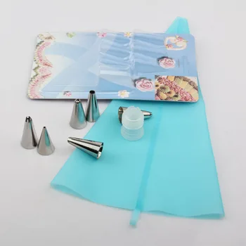 Silikono Apledėjimo, Vamzdynų Kremas Konditerijos Maišelį + 6x Nerūdijančio Plieno Antgalis Nustatyti kepimo minkštas tortas dekoravimo įrankiai, virtuvės reikmenys
