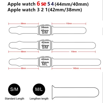 Silikono Dirželis Apple Watch band 44mm 42mm 40mm 38mm apyrankė Sporto apyrankę iWatch 6 5 4 3 2 40 38 42 44 mm priedai
