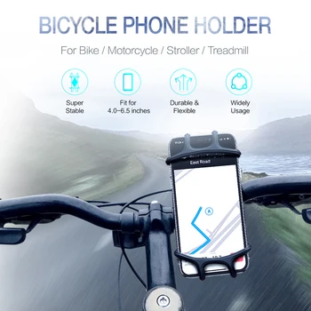 Silikono Dviračių Telefono Turėtojas Motociklo IPhone 12 11 pro max 7 8 plus X Xr Xs Mobiliojo Telefono Stovas Dviratį GPS Segtuko Greitai Mount