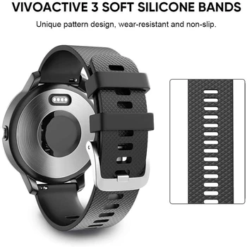 Silikono Watchband Dirželis Garmin Venu/Vivoactive 3 Juostos Pakeitimas Žiūrėti Dirželis Garmin Vivoactive 3 Su Kištuko Apsauga Nuo Dulkių