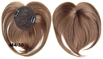 Similler Vienas Gabalas Pakraštyje Sintetinių Plaukų priauginimas Įrašą Tiesiai Kirpčiukai Hairpiece Storio Priekiniai Bukas Bang Juoda Ruda Balta