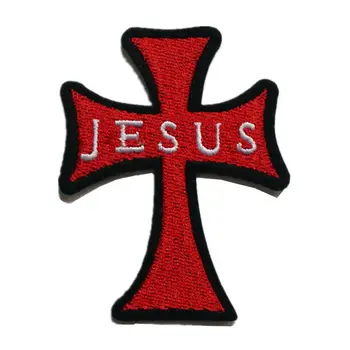 Siuvinėjimo Pleistrai Jėzaus Kryžiaus Raudona Juoda Punk Siūti Geležies Išsiuvinėti Gotikos Emblemos Maišelį, Džinsus, Kepurę Marškinėliai 