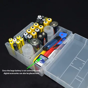Skaidraus Plastiko Baterijų Laikiklis Dėžutė Konteinerių AA ir AAA tipo Baterijos Laikymo Dėžės Atveju Dangtis, Baterijos Organizatorius Turėtojas