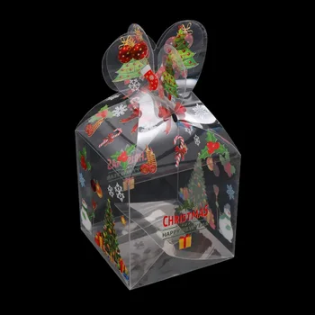 Skaidrus Saldainių Dėžutė papuošalai Kalėdų Dovanų Dėžutės ir Pakuotės Santa Claus Sniego Briedžių, Elnių Candy Apple Dėžės Dovanų Turėtojas