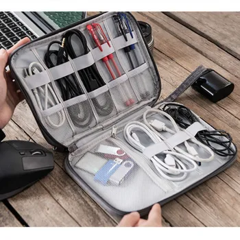 Skaitmeninio Saugojimo Krepšys USB Duomenų Kabeliu Organizatorius Ausinės Vielos Krepšys Pen Galia Banko Travel Kit Case Dėklas Elektronikos Priedai