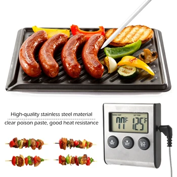 Skaitmeninio Termometro Maisto Mėsos Kepsnys Termometras Buitinių Elektroninių Kepimo Termometras Virtuvė, GRILIS Įrankiai, kurių Laikmatis Žadintuvas