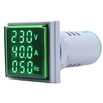 Skaitmeninis Indikatorius 3in1 22mm Voltmeter Ammeter Srovės Dažnio Matuoklis Įtampos Amp Signalas su CT AC60-500V 0-100A 20-75Hz