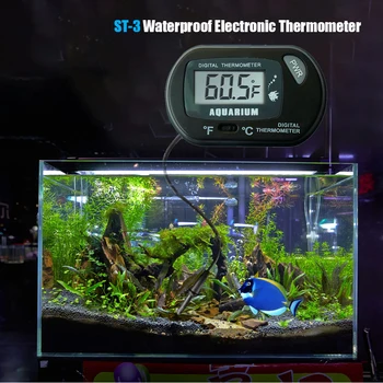 Skaitmeninis LCD Ekranas Jutiklis Akvariumo Termometras Laidinio Akvariumo Žuvų Bako Temp Matuoklis Elektroninis Temperatūros Matavimo Juoda