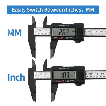 Skaitmeninis Suportas, 0-150mm（0-6 cm） Vernier Suportas su Didelis LCD Ekranas, Auto - išjungimo Funkciją, Colių ir Milimetro Konversijos M