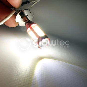 SKATINIMAS PARDAVIMO 1 vnt LED H3 78 SMD 4014 objektyvas LED lemputė, priekinis Žibintas 78smd Lemputė išorės Rūko šviesos lempos, Balta 12V iki 18V GLOWTEC