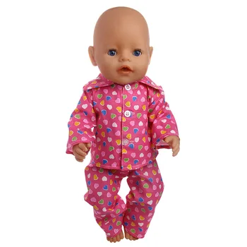 Skatinimas!Rankų darbo Lėlės Drabužiai Pižama= Marškinėliai + Kelnės Amerikos 18 Colių Mergina Lėlės & 43 cm Gimęs Baby Doll & Mūsų Kartos