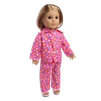Skatinimas!Rankų darbo Lėlės Drabužiai Pižama= Marškinėliai + Kelnės Amerikos 18 Colių Mergina Lėlės & 43 cm Gimęs Baby Doll & Mūsų Kartos