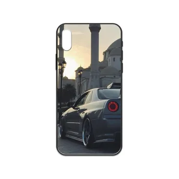 Skyline GTR Automobilių Sporto Kietas silikoninis dangtelis juodas Telefono dėklas Skirtas iphone 4, 4s, 5 5S SE 5C 6 6S 7 8 plus X XS XR 11 PRO MAX 2020 m.