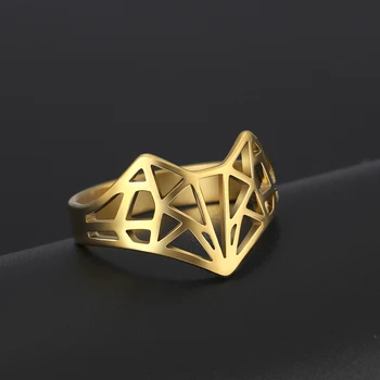 Skyrim Origami Fox Žiedas, Nerūdijančio Plieno, Atsitiktinis keičiamo dydžio Aukso Spalvos Piršto Žiedai, Papuošalai Vestuvių Juostoje Jubiliejų Dovana Moterims