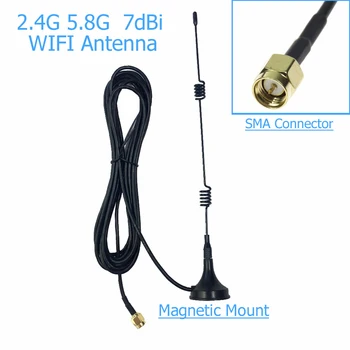 SMA 2.4 GHz 7dBi WIFI Signalo Stiprintuvas Belaidžio ryšio Anteną WLAN 5X Range Extender Magnetinio Kalno Signalo Antena
